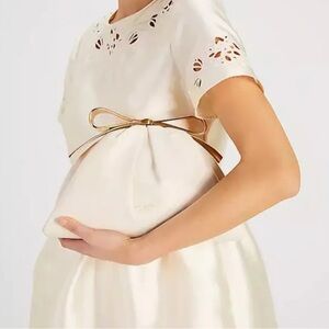 Kate Spade Cream Clutch with Gold Bow